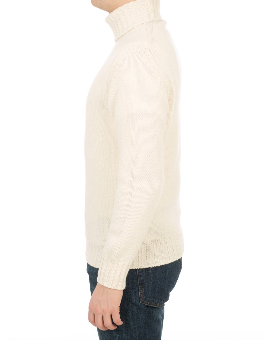 Herre | Trøjer | Drake's | Lambswool Rollneck White