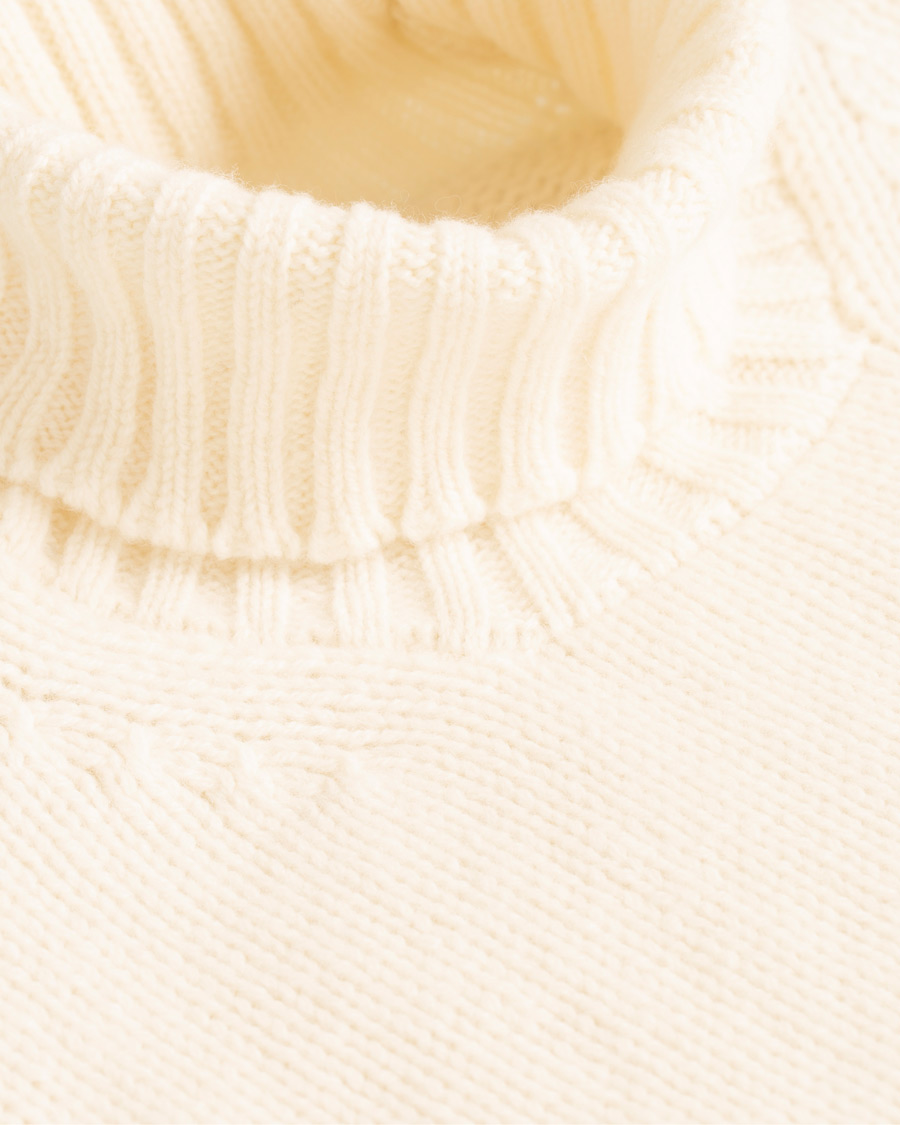 Herre | Trøjer | Drake's | Lambswool Rollneck White