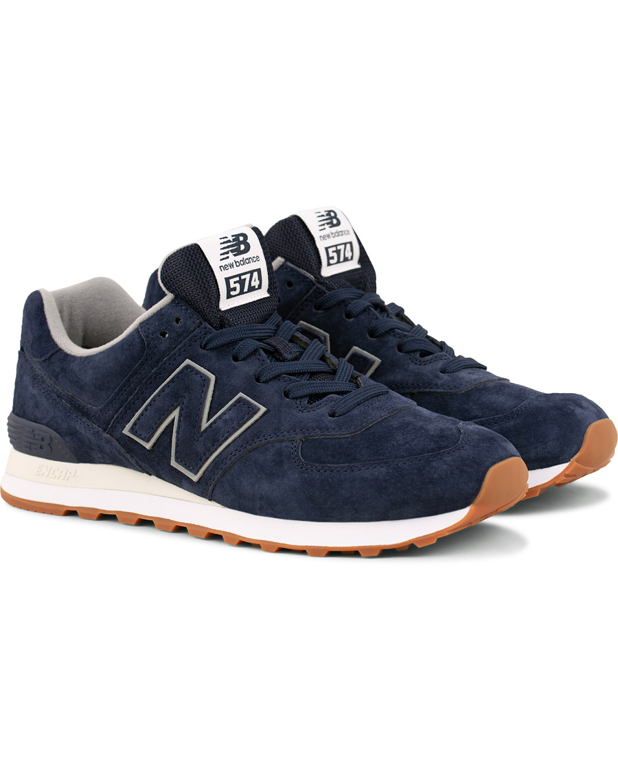 Herre | New Balance 574 Running Sneaker Navy Suede | New Balance | 574 Running Sneaker Navy Suede