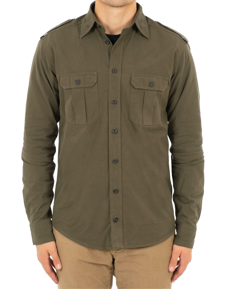 Herre | Jakker | Eton | Slim Fit Twill Overshirt Green