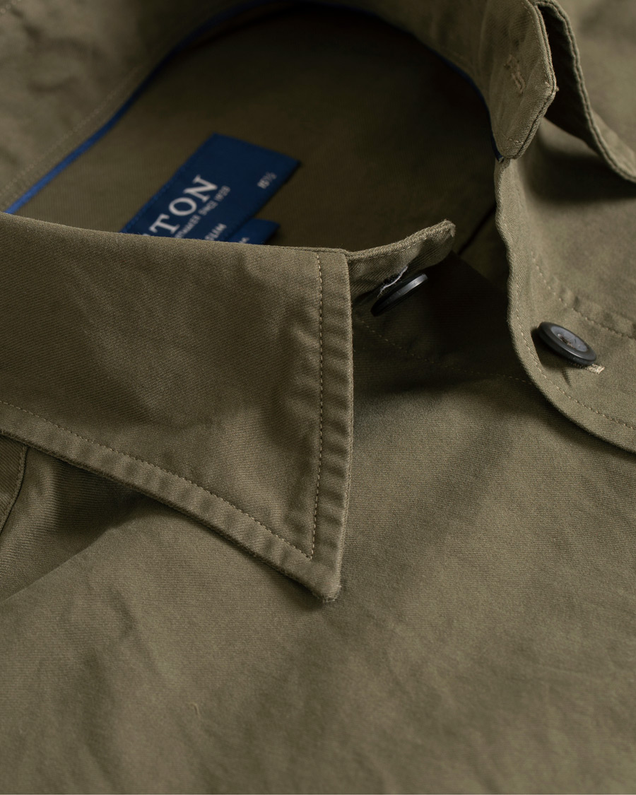Herre | Jakker | Eton | Slim Fit Twill Overshirt Green