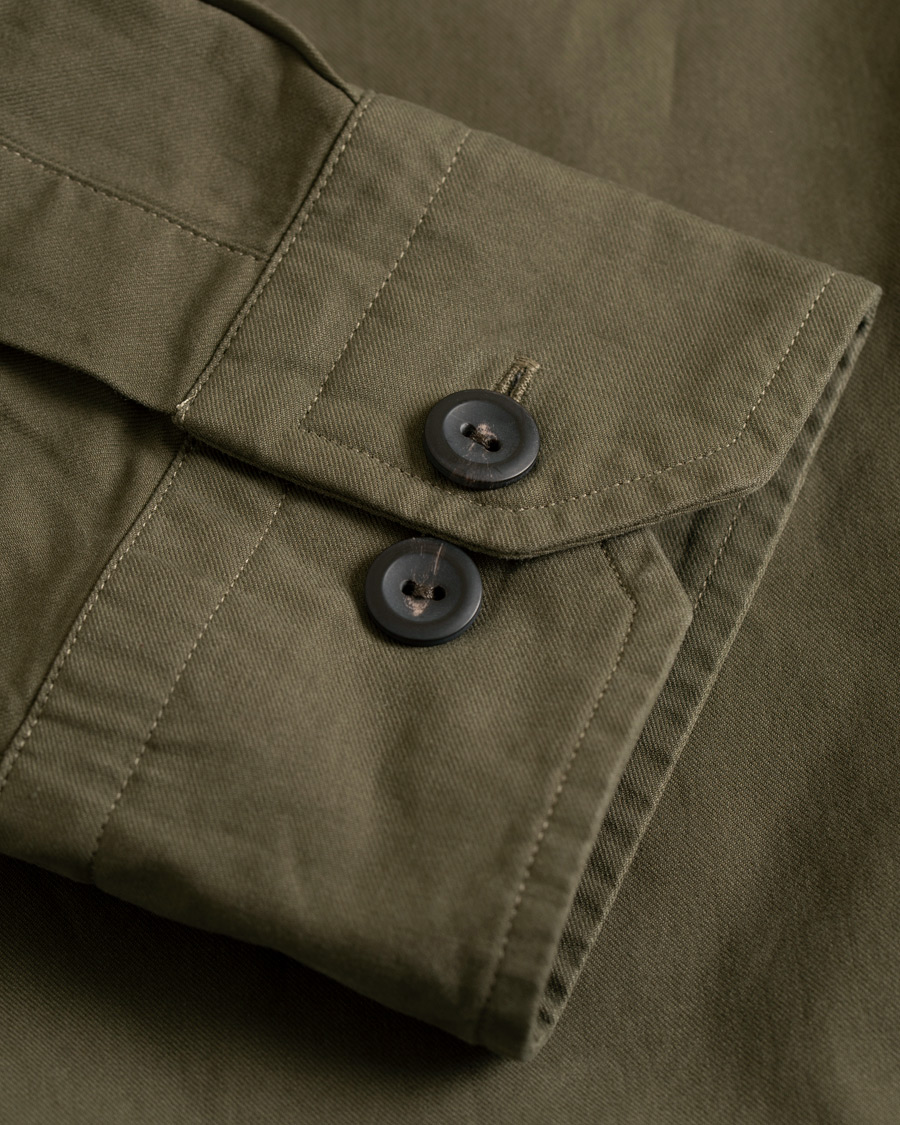 Herre | Jakker | Eton | Slim Fit Twill Overshirt Green