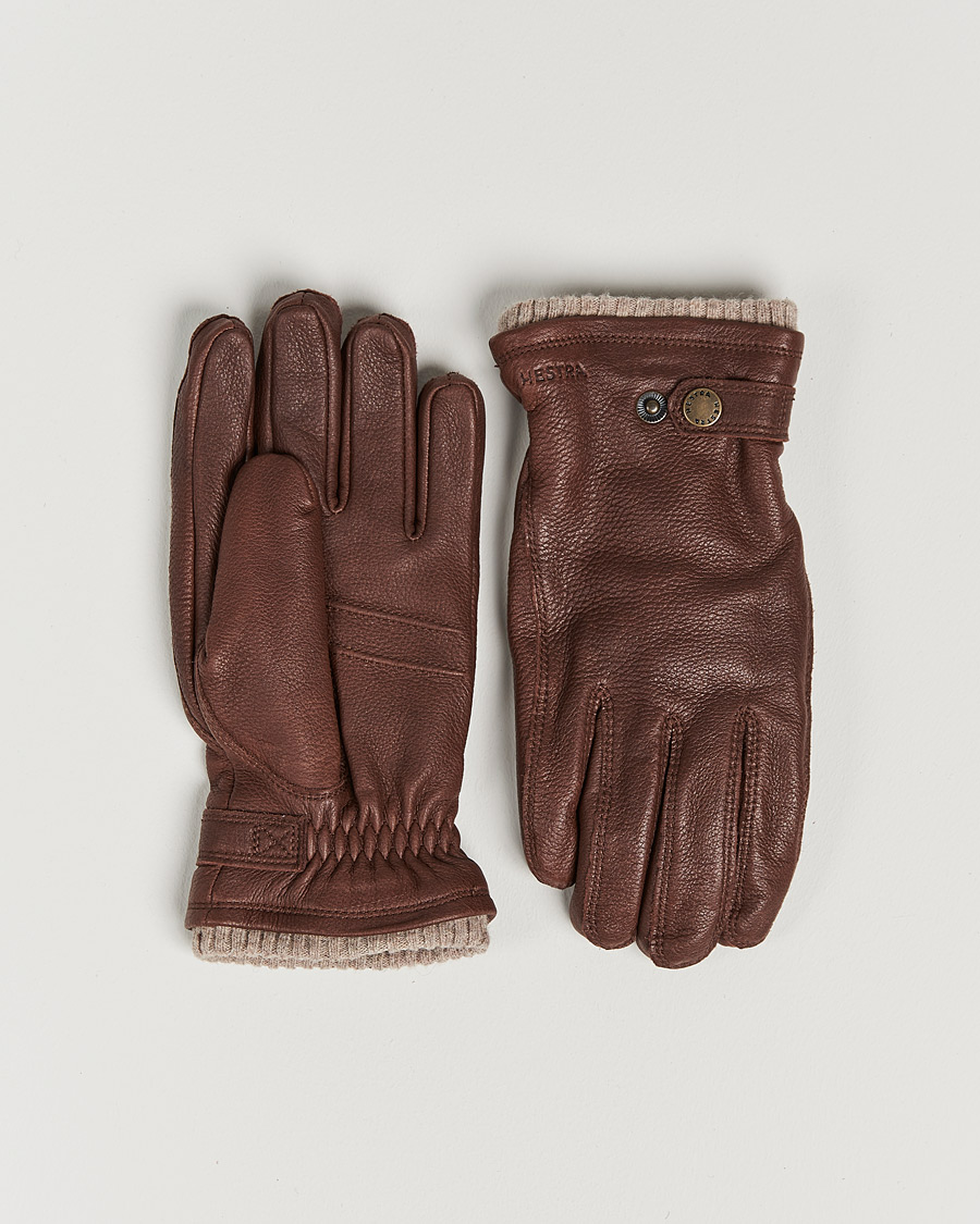 Herre | Handsker | Hestra | Utsjö Fleece Lined Buckle Elkskin Glove Chestnut