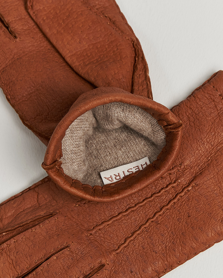 Herre | Afdelinger | Hestra | Peccary Handsewn Cashmere Glove Cork