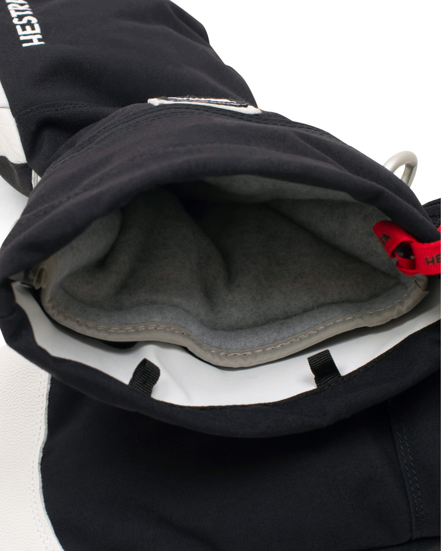 Herre | Hestra Army Leather Heli Ski Mittens Black/White | Hestra | Army Leather Heli Ski Mittens Black/White