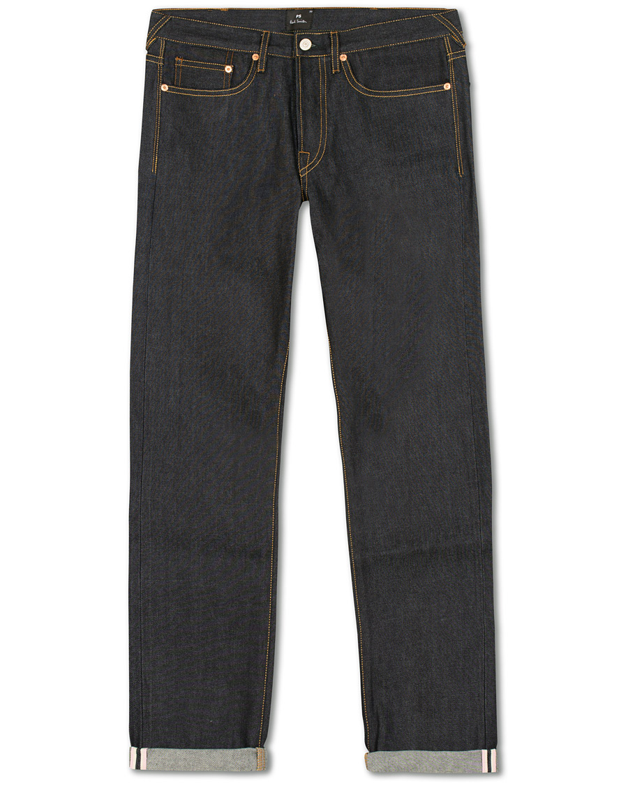 Herre | Jeans | PS Paul Smith | Tapered Fit Pink Selvage Jeans Dark Blue