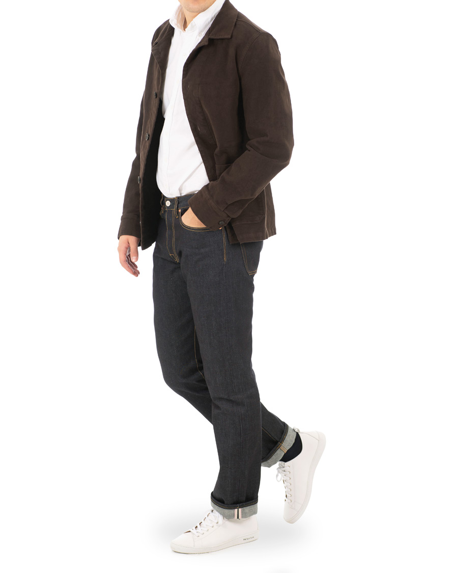 Herre | Jeans | PS Paul Smith | Tapered Fit Pink Selvage Jeans Dark Blue