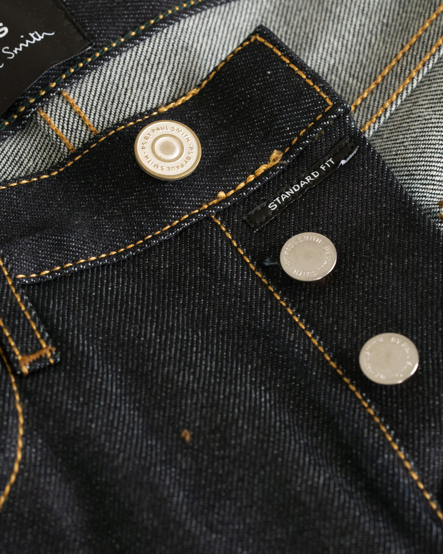 Herre | Jeans | PS Paul Smith | Tapered Fit Pink Selvage Jeans Dark Blue