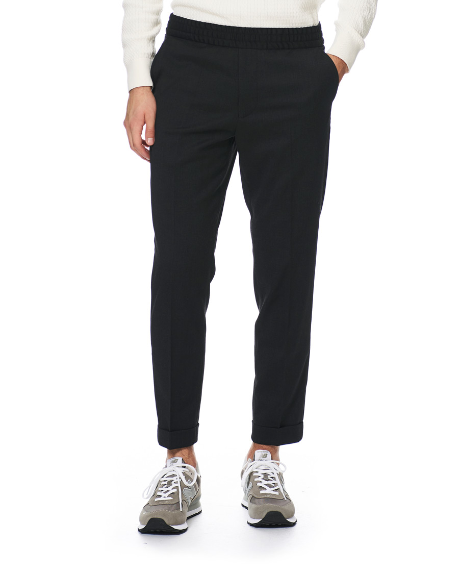 Herre | Bukser | Filippa K | Terry Gabardine Cropped Turn Up Trousers Antracite