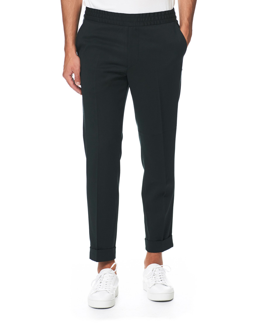Herre | Bukser | Filippa K | Terry Gabardine Cropped Turn Up Trousers Dark Spruce