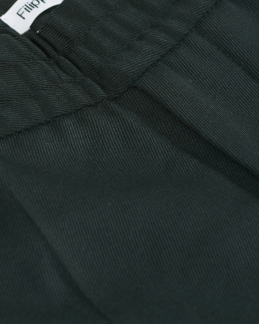 Herre | Bukser | Filippa K | Terry Gabardine Cropped Turn Up Trousers Dark Spruce