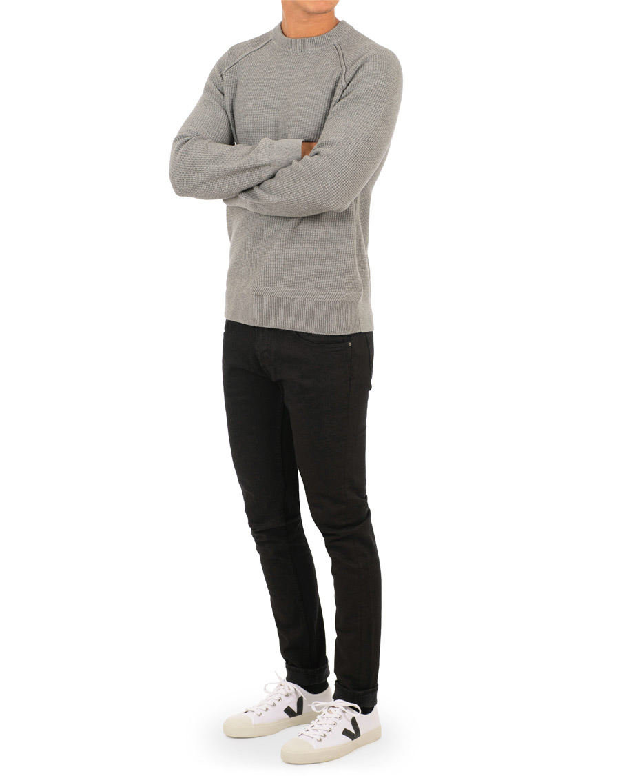 Herre | Trøjer | Filippa K | Cotton Texture R Neck Sweater Grey Melange