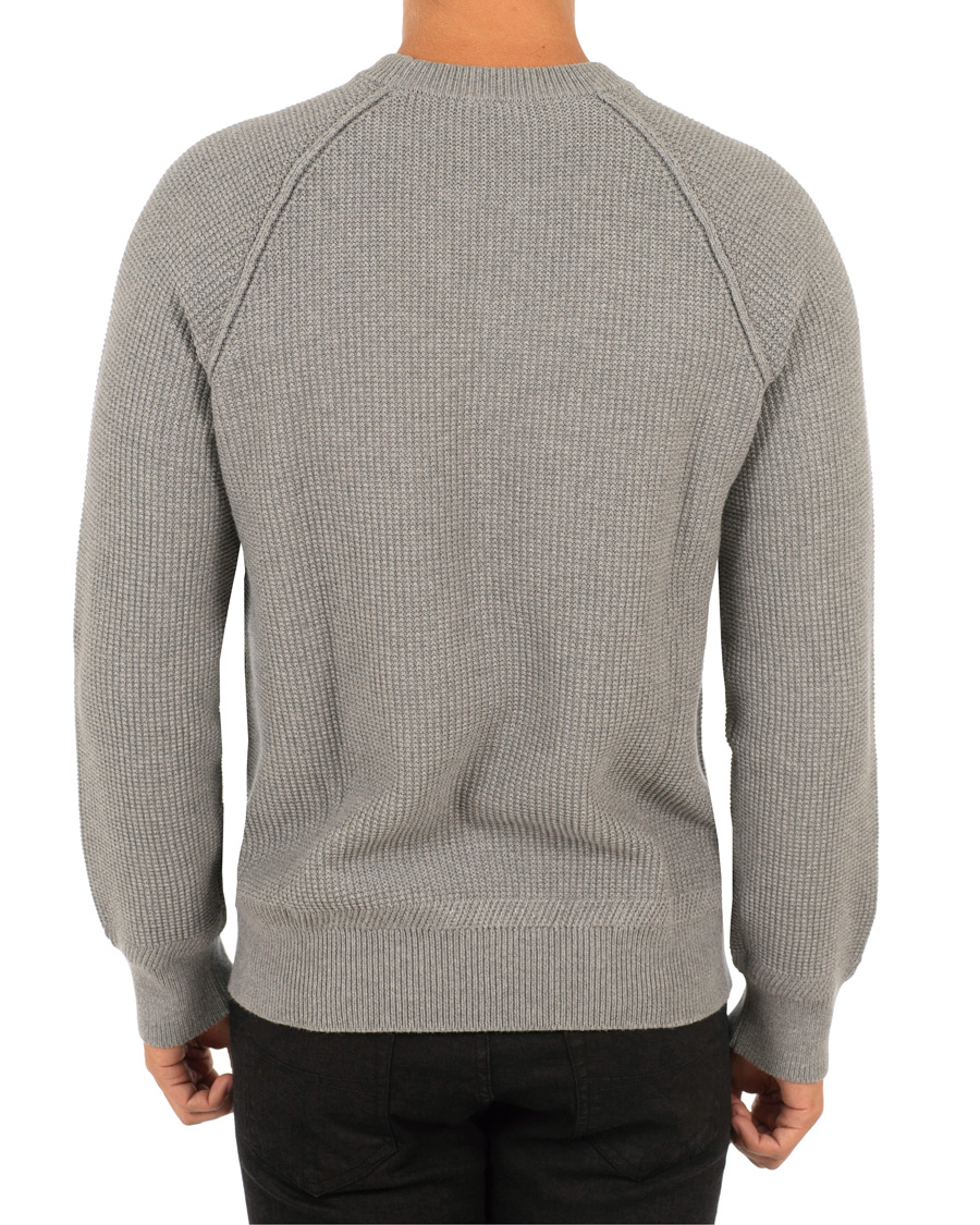 Herre | Trøjer | Filippa K | Cotton Texture R Neck Sweater Grey Melange