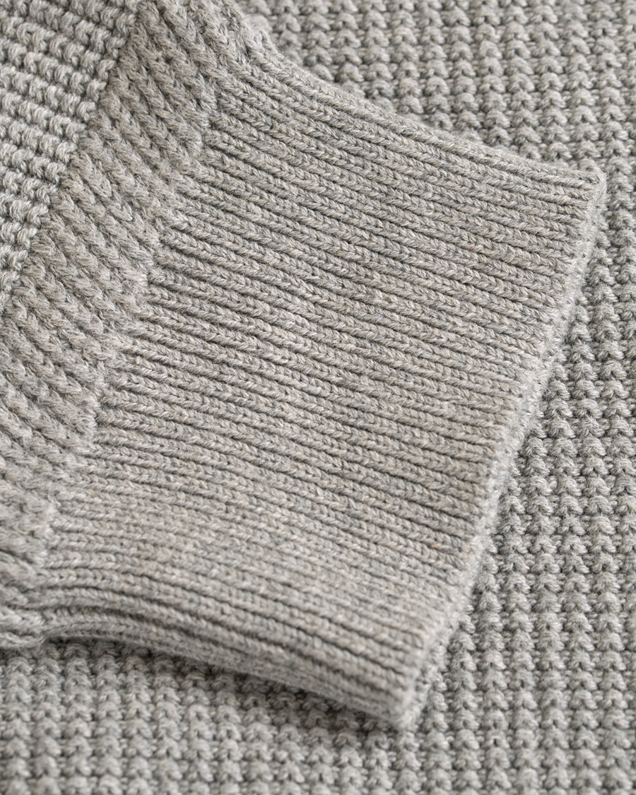 Herre | Trøjer | Filippa K | Cotton Texture R Neck Sweater Grey Melange