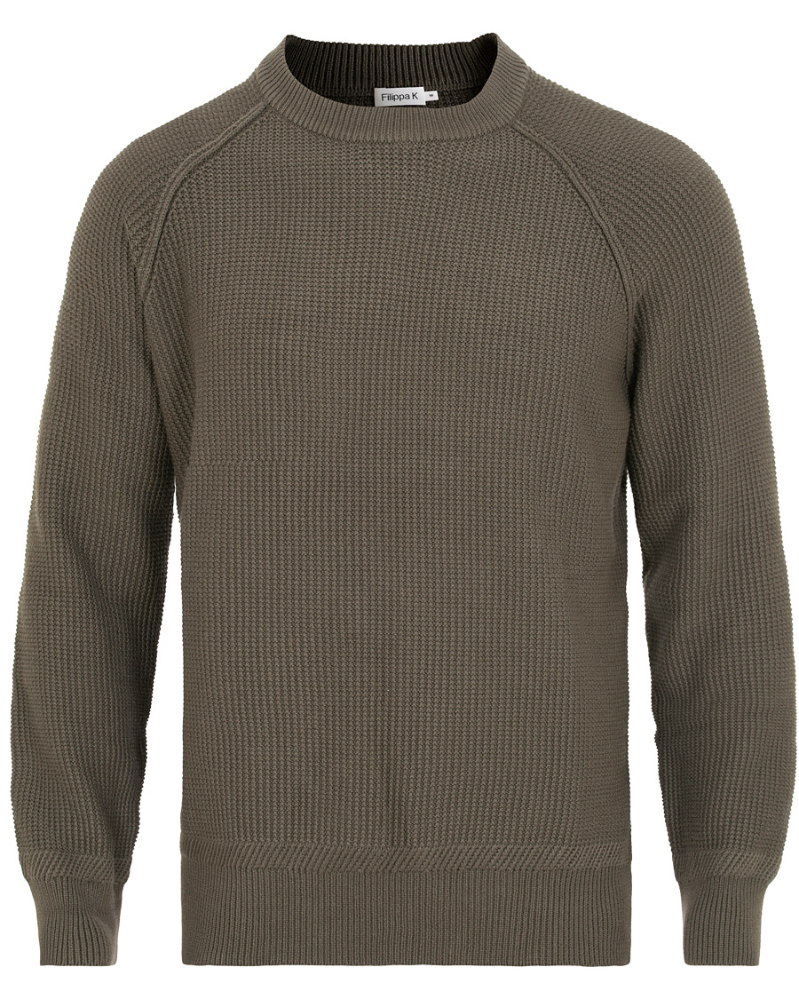 Herre | Trøjer | Filippa K | Cotton Texture R Neck Sweater Beluga