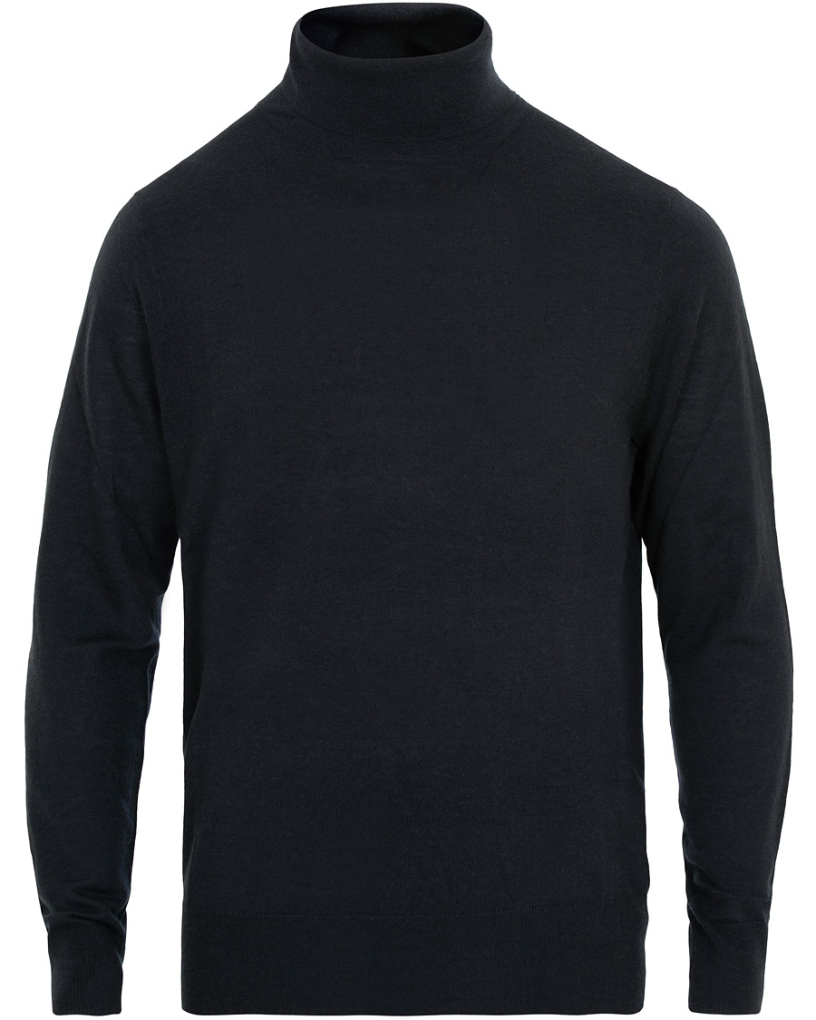 Herre | Trøjer | Filippa K | Wool/Silk Rollneck Dark Navy