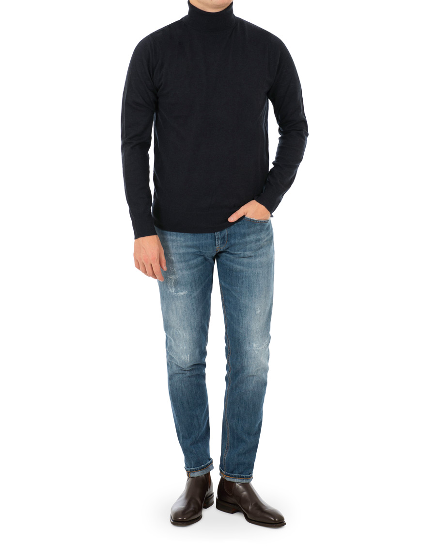 Herre | Trøjer | Filippa K | Wool/Silk Rollneck Dark Navy