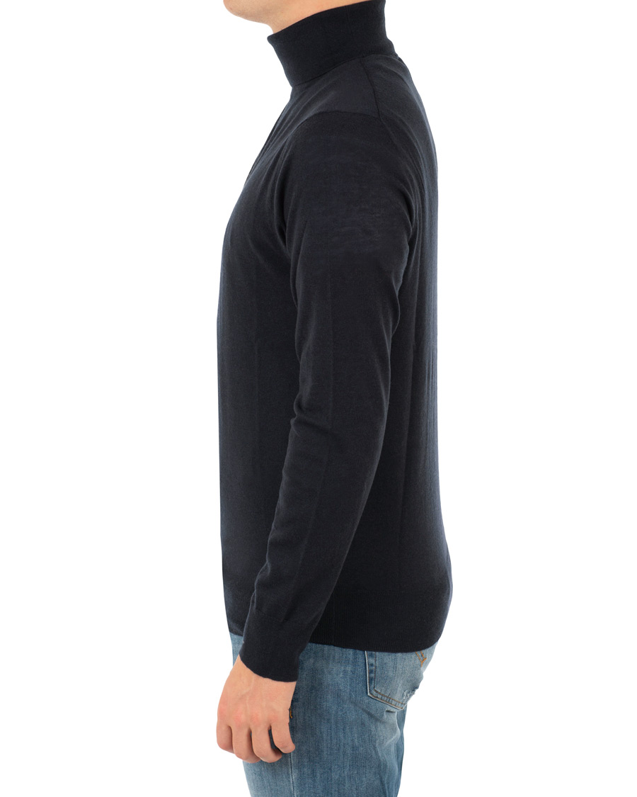Herre | Trøjer | Filippa K | Wool/Silk Rollneck Dark Navy