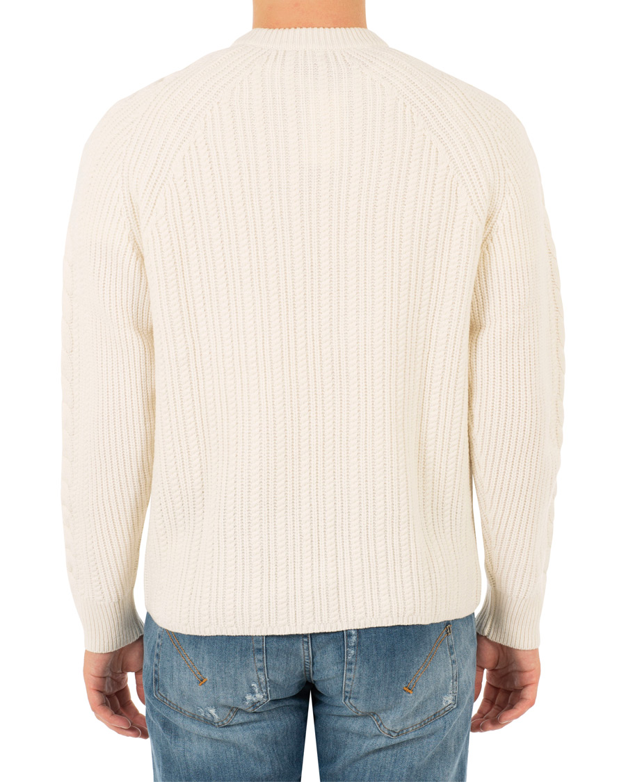 Herre | Trøjer | Filippa K | Wool Cable Crew Neck Sweater Cream