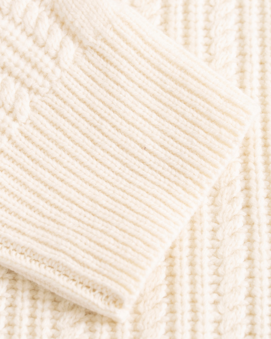 Herre | Trøjer | Filippa K | Wool Cable Crew Neck Sweater Cream