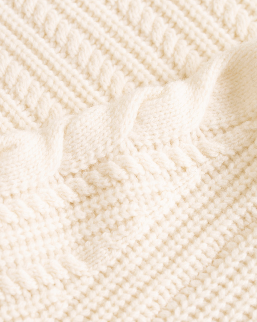 Herre | Trøjer | Filippa K | Wool Cable Crew Neck Sweater Cream