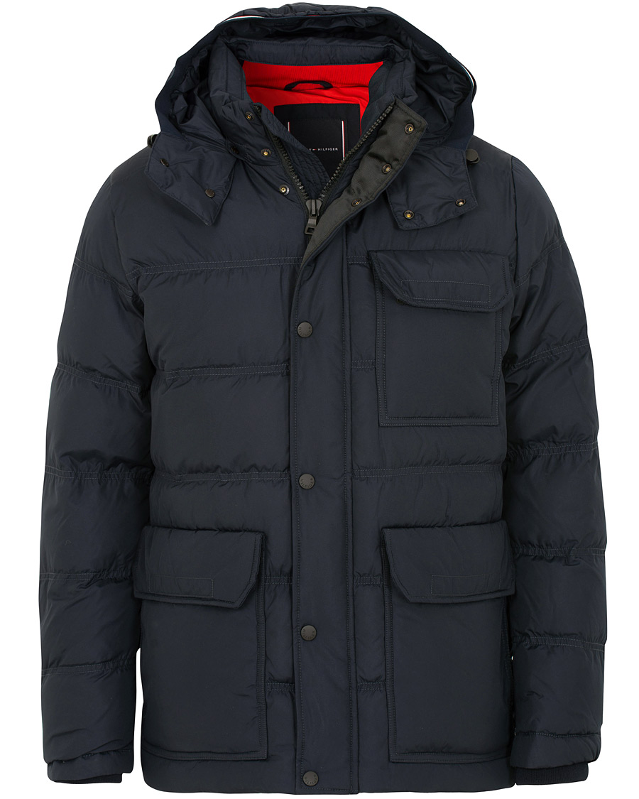 Herre | Jakker | Tommy Hilfiger | Down Hooded Jacket Sky Captain