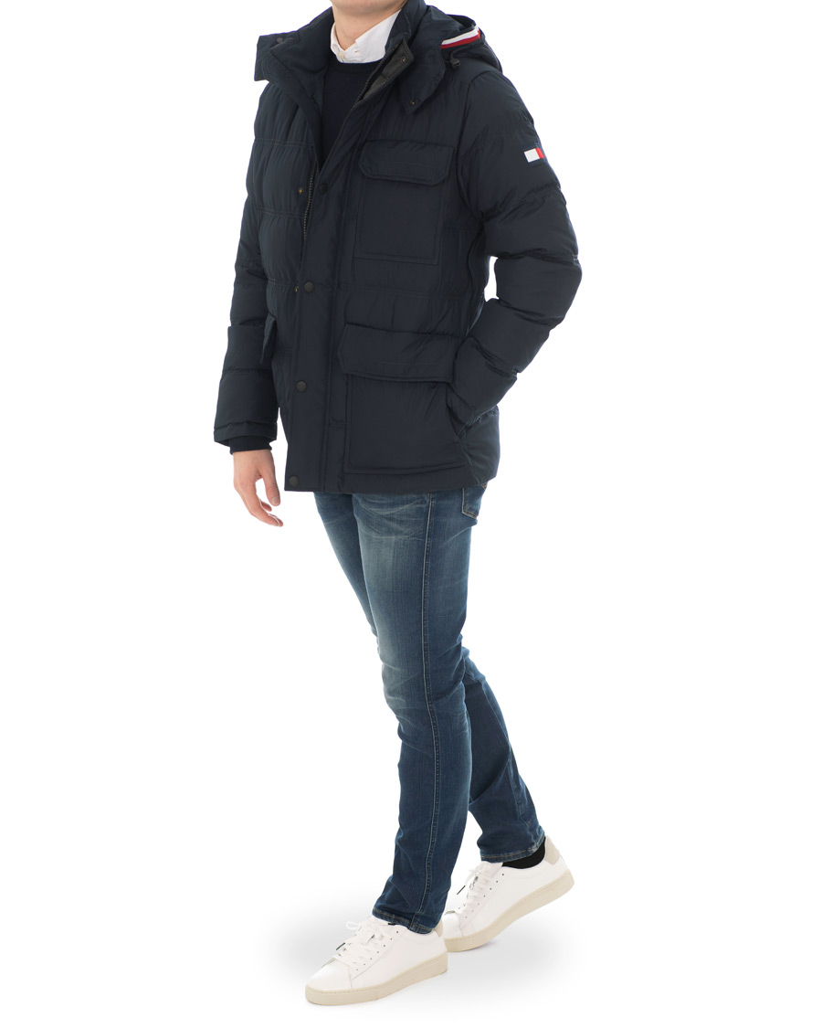 Herre | Jakker | Tommy Hilfiger | Down Hooded Jacket Sky Captain