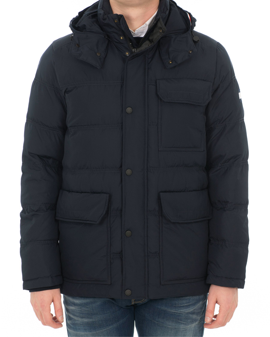 Herre | Jakker | Tommy Hilfiger | Down Hooded Jacket Sky Captain