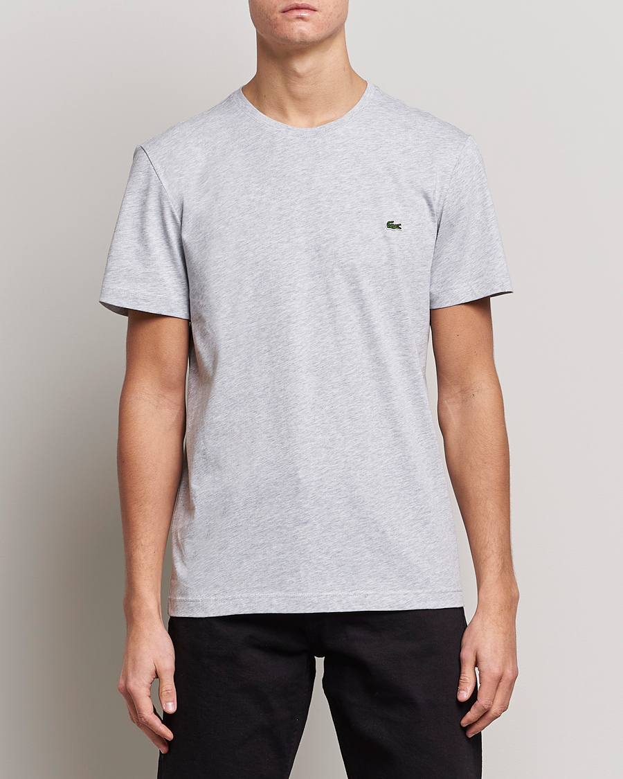 Herre | T-Shirts | Lacoste | Crew Neck T-Shirt Silver Chine