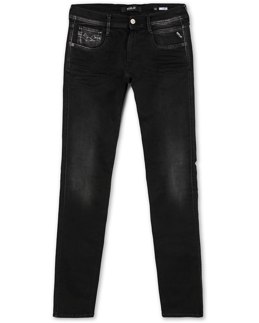 Herre | Jeans | Replay | M914 Anbass Hyperflex Jeans Washed Black