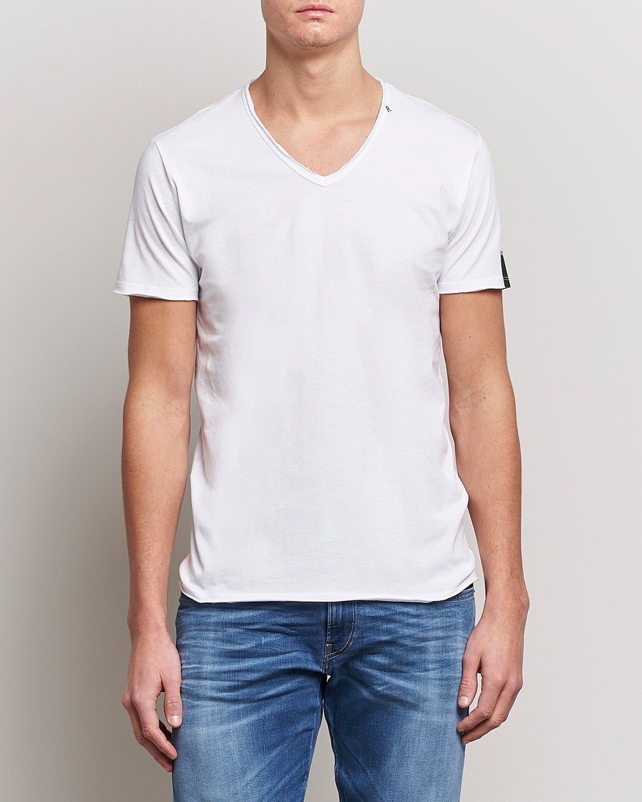 Replay V-Neck White - CareOfCarl.dk