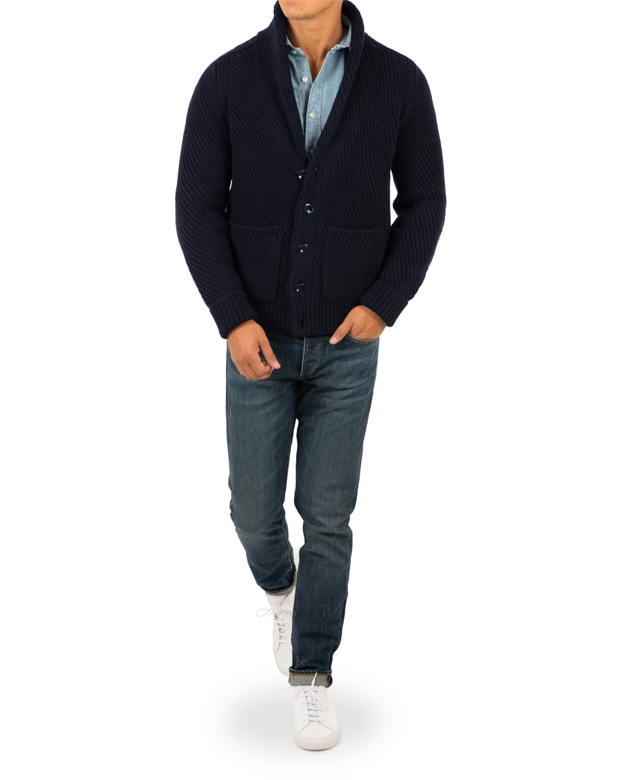 Herre | Trøjer | Dondup | Wool Cardigan Navy