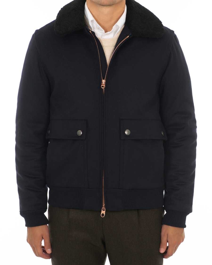 Herre | Jakker | Private White V.C. | Wool Flight Jacket Navy