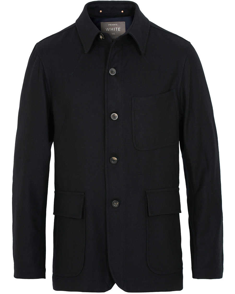 Herre | Jakker | Private White V.C. | Wool Shacket Navy
