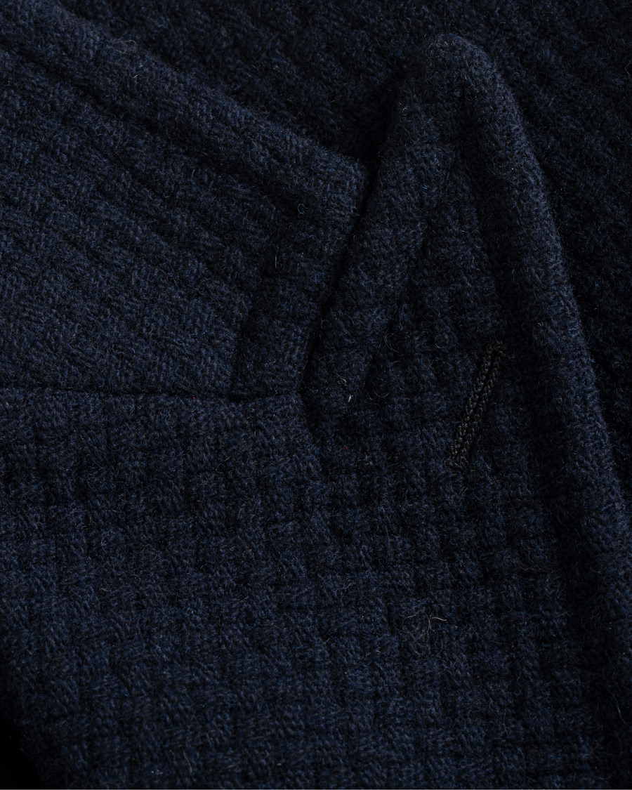 Herre | Jakker | Morris Heritage | Gordon Basketweave Peak Lapel Coat Navy