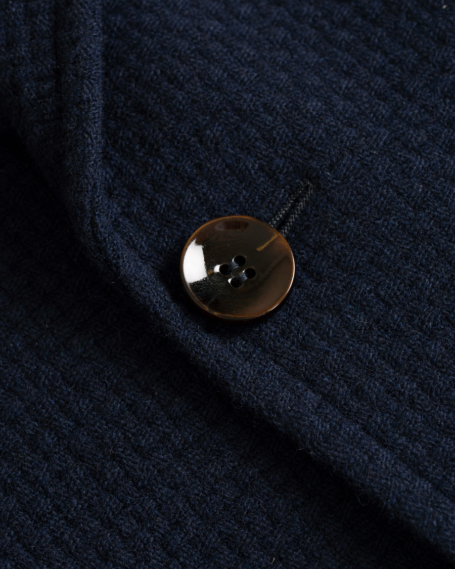 Herre | Jakker | Morris Heritage | Gordon Basketweave Peak Lapel Coat Navy
