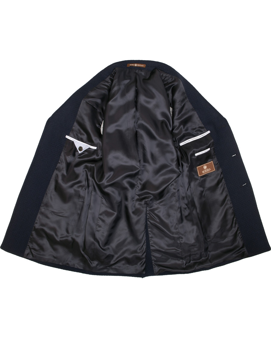 Herre | Jakker | Morris Heritage | Gordon Basketweave Peak Lapel Coat Navy
