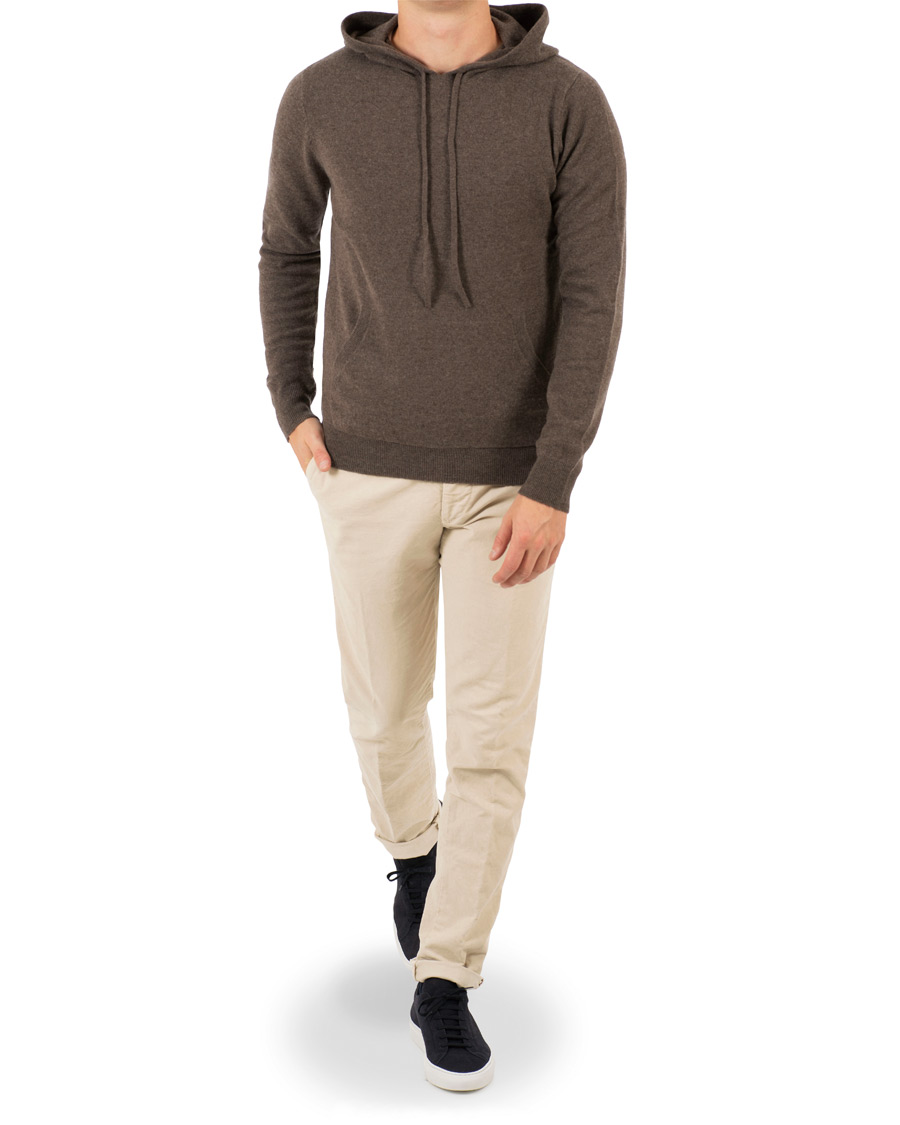 Herre | Trøjer | Morris Heritage | Knitted Hoddie Brown