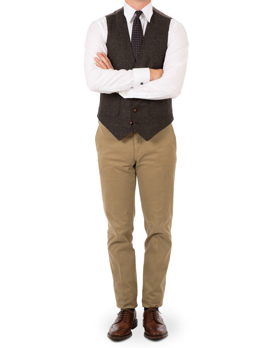 Herre | Blazere & jakker | Morris | Harris Tweed Waistcoat Brown