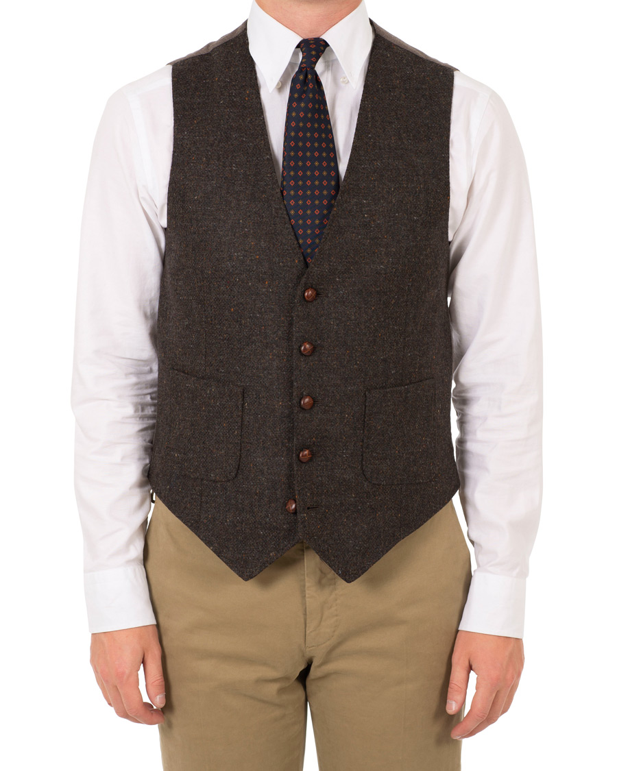 Herre | Blazere & jakker | Morris | Harris Tweed Waistcoat Brown