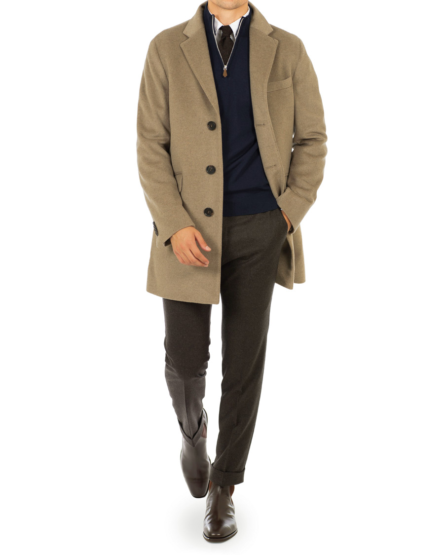 Herre | Jakker | Oscar Jacobson | Saks Wool/Cashmere Coat Beige
