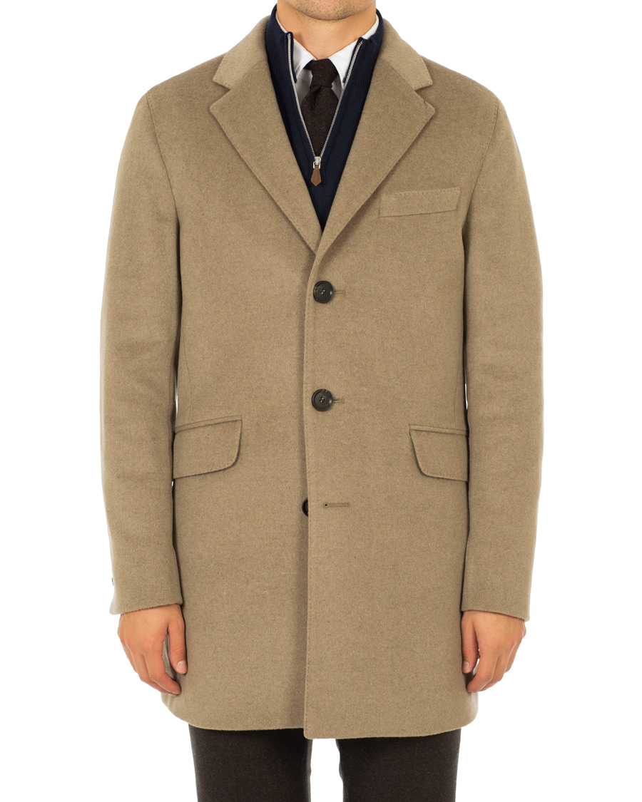 Herre | Jakker | Oscar Jacobson | Saks Wool/Cashmere Coat Beige