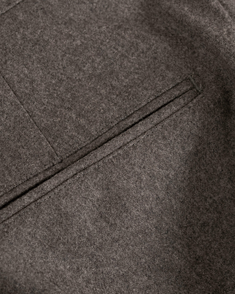 Herre | Bukser | Oscar Jacobson | Dean Turn Up Flannel Trousers Taupe