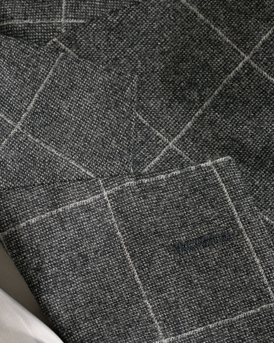 Herre | Jakkesæt | Oscar Jacobson | Egel Super 120 Wool Vitale Barberis Check Suit Grey