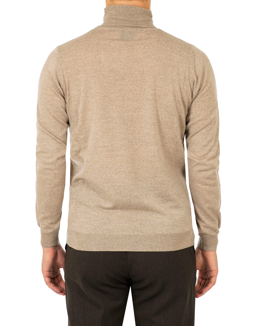Herre | Trøjer | Oscar Jacobson | Cole Extra Fine Merino Rollneck Beige