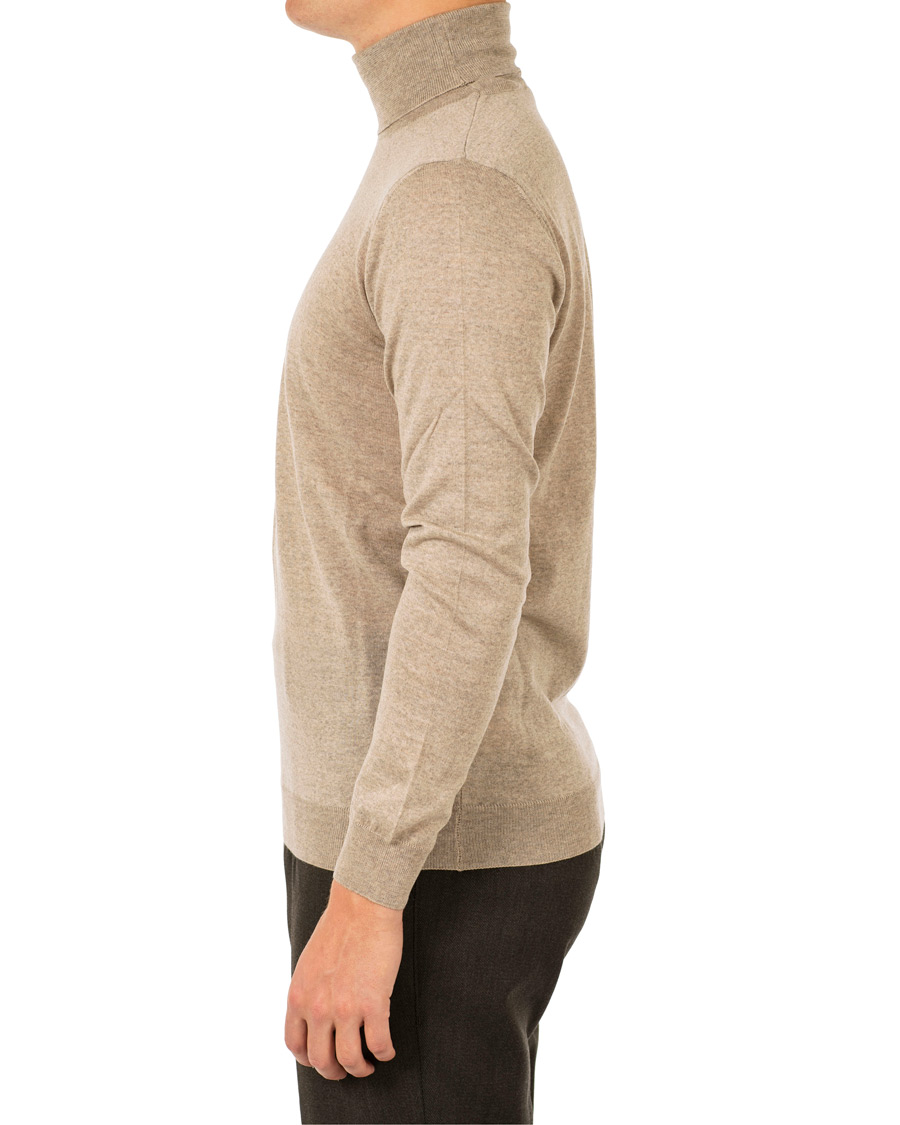 Herre | Trøjer | Oscar Jacobson | Cole Extra Fine Merino Rollneck Beige