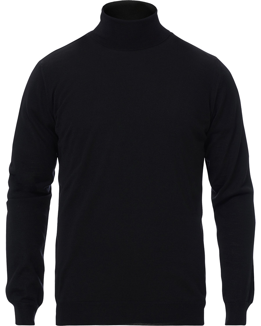 Herre | Trøjer | Oscar Jacobson | Cole Extra Fine Merino Rollneck Black