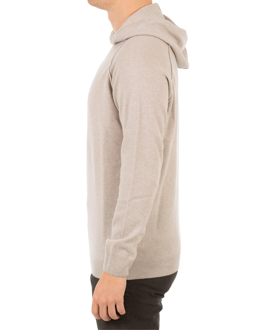 Herre | Trøjer | Oscar Jacobson | Pascal Ultra Fine Merino/Cashmere Hoodie Beige