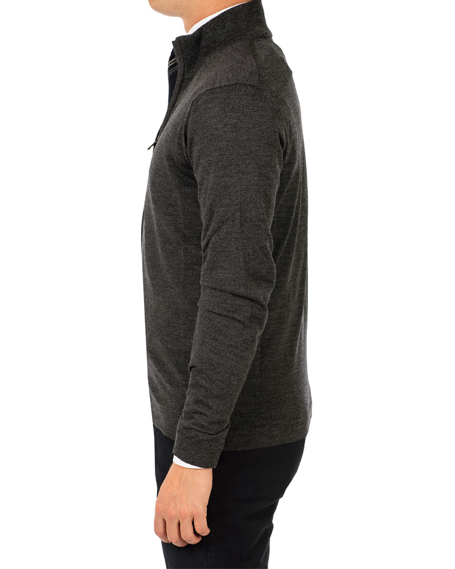 Herre | Trøjer | Oscar Jacobson | Ariel Extra Fine Merino Full Zip Grey