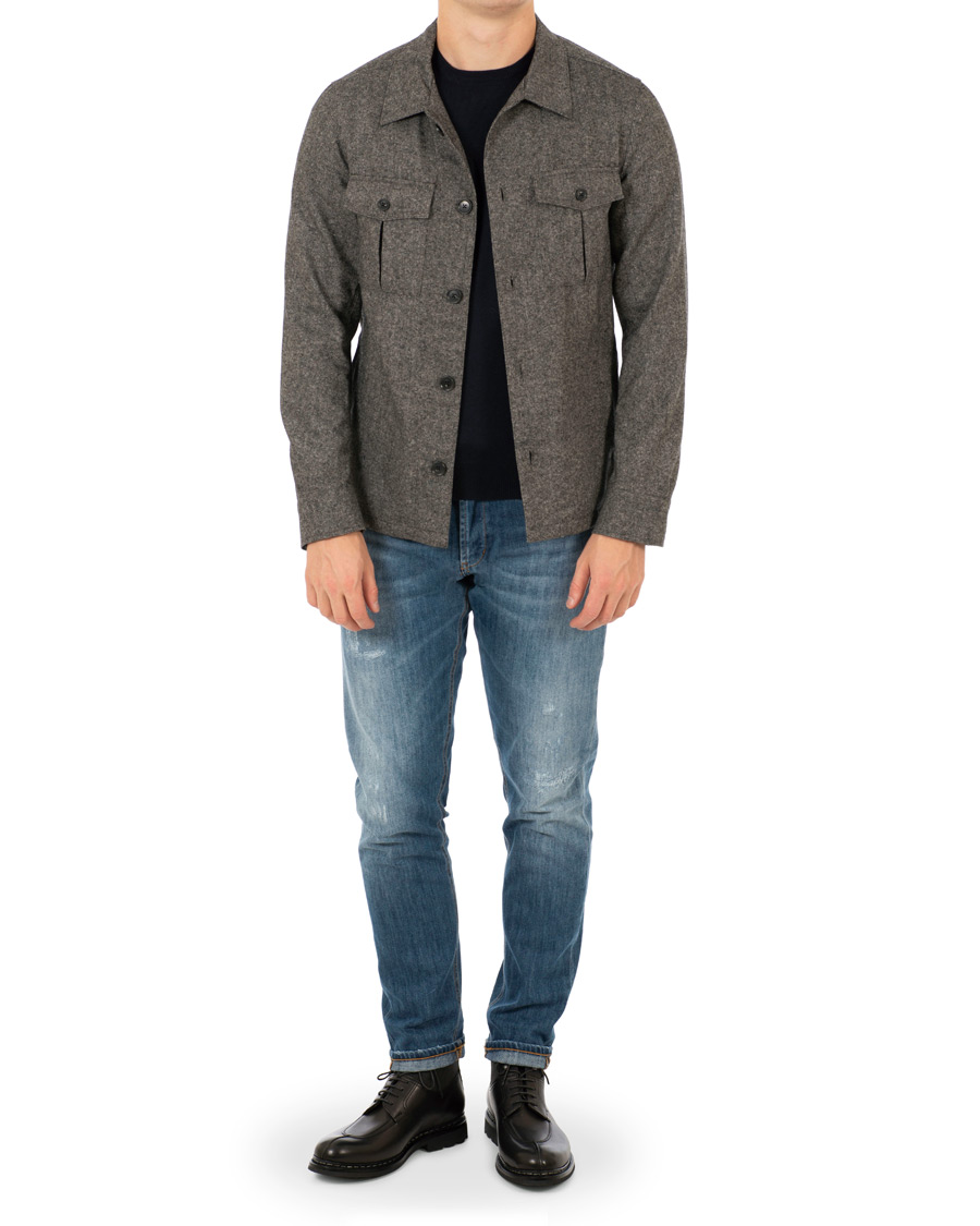 Herre | Jakker | Oscar Jacobson | Helge Shirt Jacket Salt & Pepper